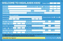 New Family Information Card - front