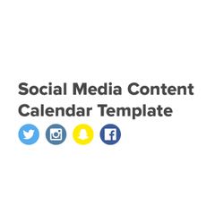 Social Media Content Calendar Template